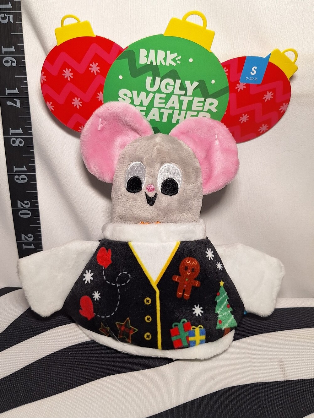 NWT Bark Ugly Sweater Heather Dog Toy S